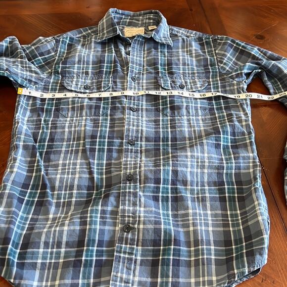 Article 365 Mens Size Small Blue Plaid Cotton Button Down Shirt Long Sleeves - Picture 6 of 7